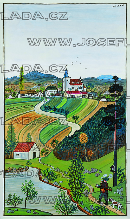 Triptych s českou krajinou - pravá část 1935