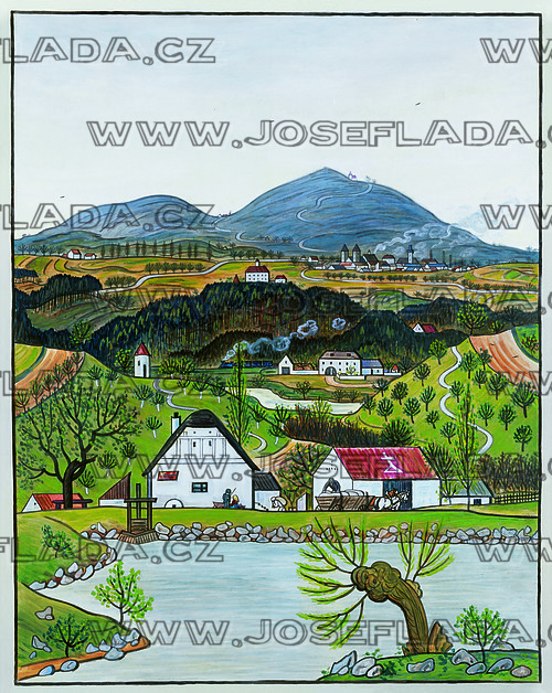 Triptych s českou krajinou - střední část 1935