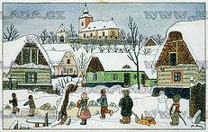 Zima v Hrusicích 1943