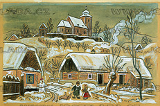 Sněhulák na návsi 1941