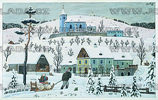 Vesnice v Posázaví v zimě 1945