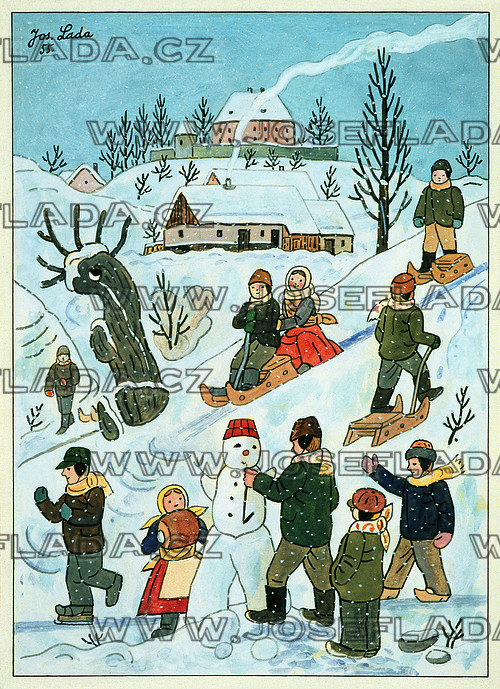 Děti v zimě 1955