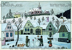 Zimní náves 1951